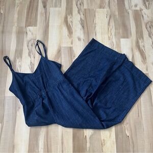 Pilcro Denim Overalls Women's Medium New NWT Dark Wash Blue Relaxed Cotton Hemp